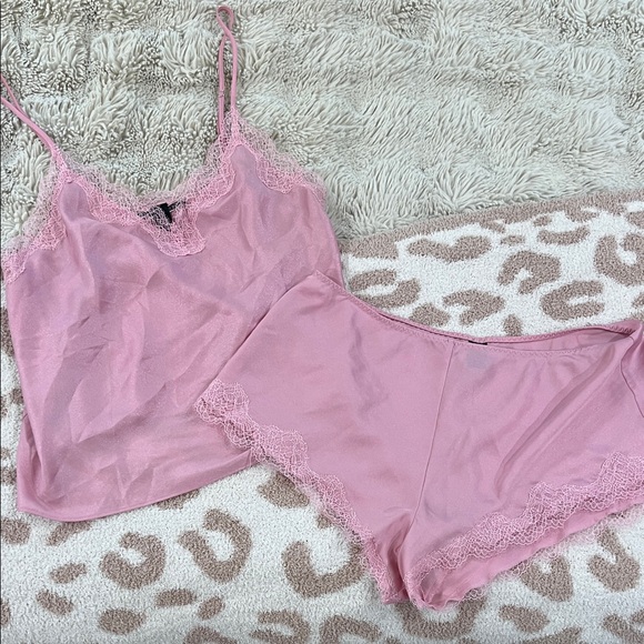 Victoria’s Secret Pink Satin Pajama Tank and Shorts Set - Picture 1 of 6